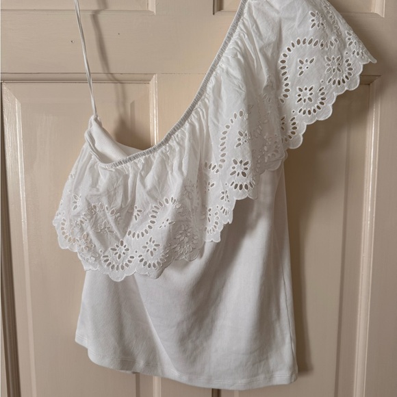 Old Navy Tops - Old Navy One-Shoulder Eyelet Ruffle Top – Size Large